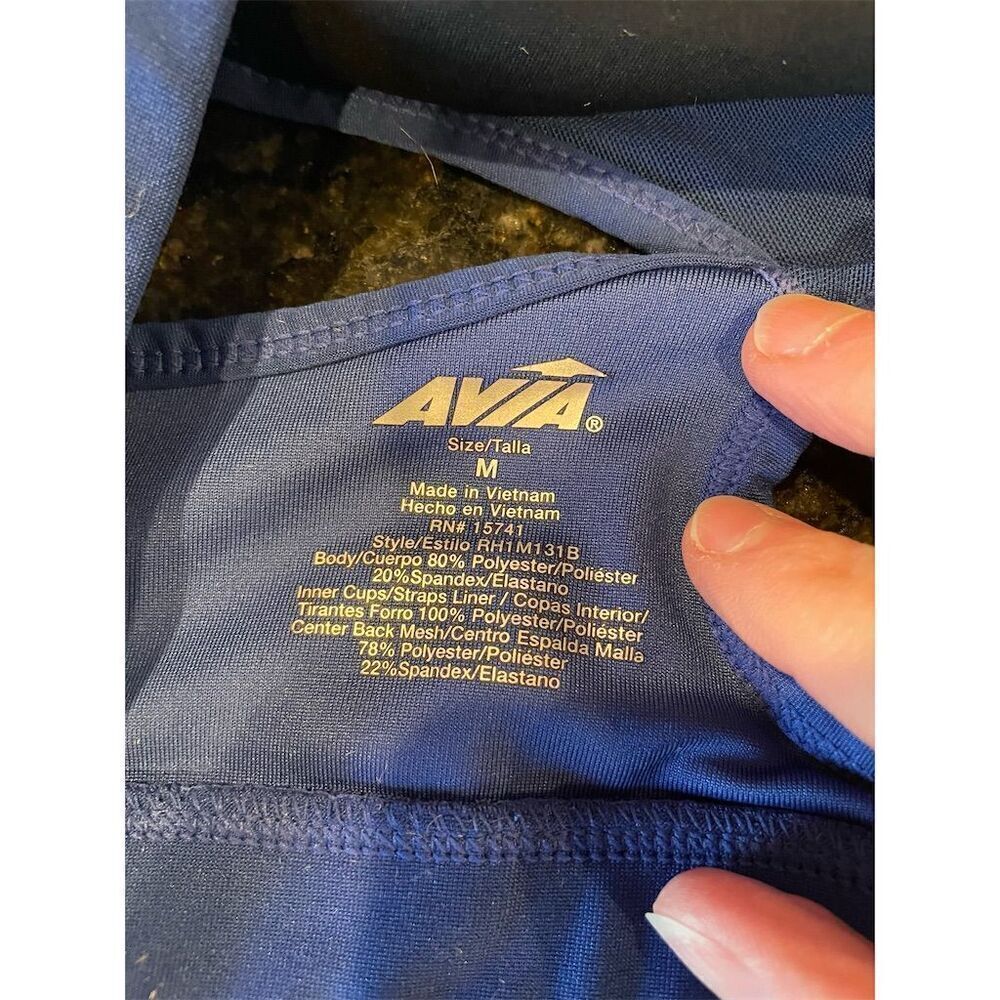 *3/$15 Avia Women's Medium Blue Sports Bra Racerback Yoga Running Fitness - Picture 5 of 7